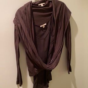 Twist front cardigan and tank top combo